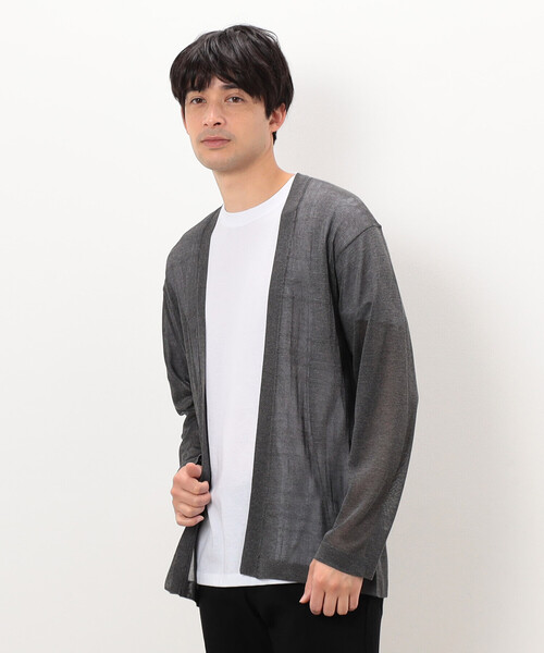 COMME CA ISM（コムサイズム）の「【セットアイテム】リネンタッチ ボタンレスカーディガン ／Ｔシャツ（カーディガン/ボレロ・メンズ・ベージュ/チャコール・LARGE/MEDIUM）」の16枚目の写真
