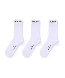 A BATHING APE(AxCVOGCv)BAPE SOCKS 3 PAIRS(\bNX/C)