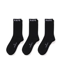 A BATHING APE(AxCVOGCv)BAPE SOCKS 3 PAIRS(\bNX/C)