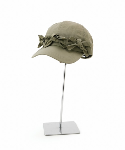 Casselini（キャセリーニ）の「Casselini(キャセリーニ)フロントリボンキャップ（キャップ・レディース・ブラック/カーキ/ピンク/ブルー/ドット/アイボリー・FREE）」の9枚目の写真