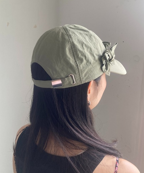 Casselini（キャセリーニ）の「Casselini(キャセリーニ)フロントリボンキャップ（キャップ・レディース・ブラック/カーキ/ピンク/ブルー/ドット/アイボリー・FREE）」の13枚目の写真