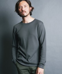 WOOL MILITARY WAFFLE KNITSAW C/N L/S:ウール ワッフル ニットソー クルーネック ロングスリーブ