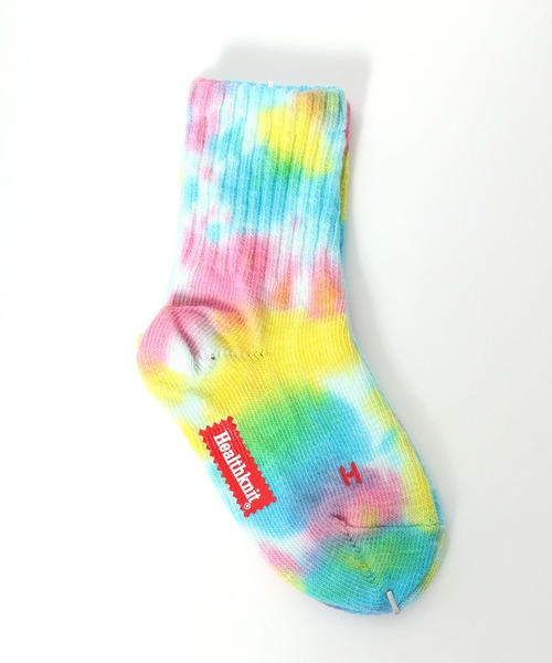 Healthknit(ヘルスニット)の「「kidsサイズ」Healthknit(ヘルスニット)タイダイ柄ソックス2P/子供靴下(ソックス/靴下・キッズ・レインボー・16-18cm/19-21cm)」の7枚目の写真
