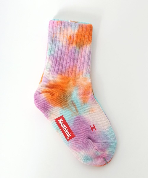Healthknit(ヘルスニット)の「「kidsサイズ」Healthknit(ヘルスニット)タイダイ柄ソックス2P/子供靴下(ソックス/靴下・キッズ・レインボー・16-18cm/19-21cm)」の8枚目の写真
