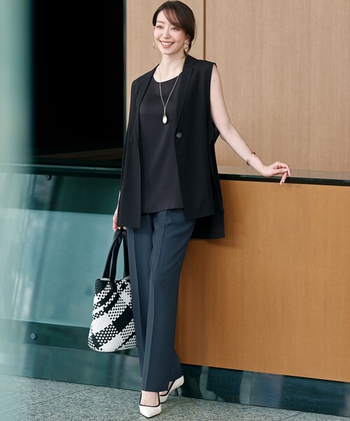 セール】【洗える】ライトシアーマットクロス ジレ（その他