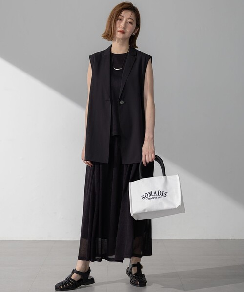 セール】【洗える】ライトシアーマットクロス ジレ（その他