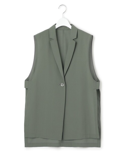 セール】【洗える】ライトシアーマットクロス ジレ（その他