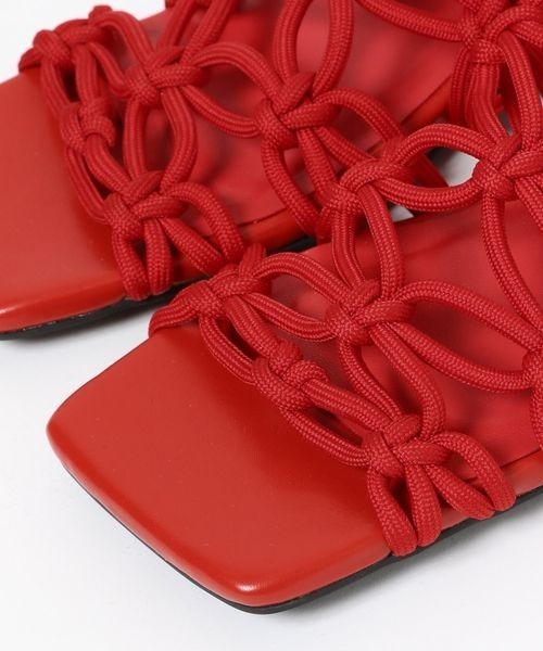 JEANASIS（ジーナシス）の「マクラメスクエアトゥサンダル/327416（サンダル・レディース・アイボリー/ブラック/レッド・MEDIUM/LARGE）」の11枚目の写真