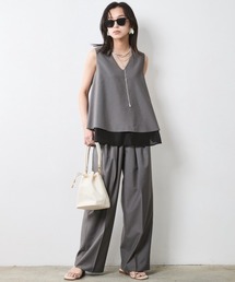 CHIC STYLE | Vネック２WAYノースリーブブラウス＜大きいサイズ有＞シックスタイル(シャツ/ブラウス)