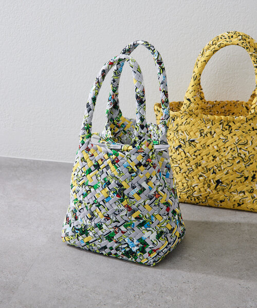 FEEL AND TASTE(フィールアンドテイスト)の「【FEEL AND TASTE(フィールアンドテイスト)】weaving minibucket Nylon/ミニバケットバッグ(トートバッグ・レディース・ブラック/ライトグレー/イエロー・FREE)」の9枚目の写真