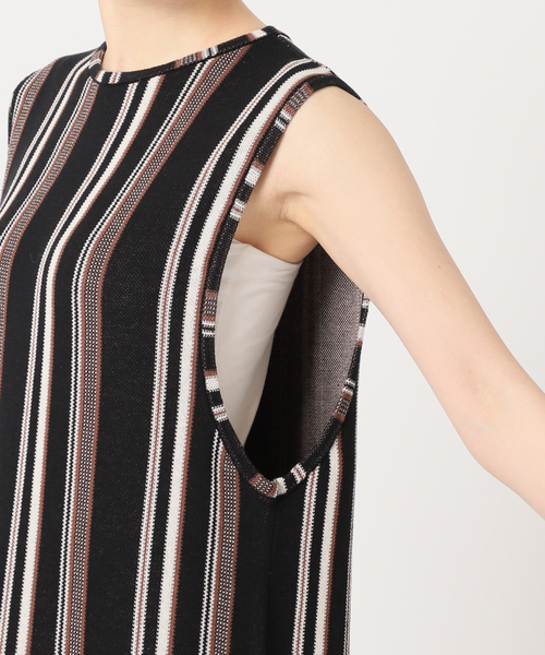 JOURNAL STANDARD（ジャーナルスタンダード）の「JQストライプワンピース（ワンピース・レディース・チャコールグレー/ブラック・FREE）」の8枚目の写真