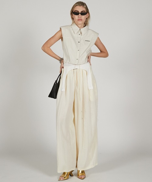 PRANK PROJECT(プランクプロジェクト)の「ノースリチェックショートシャツ / Sleeveless Check Short Shirt(シャツ/ブラウス・レディース・ホワイト/ブラック・FREE)」の13枚目の写真