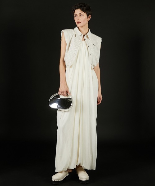 PRANK PROJECT(プランクプロジェクト)の「ノースリチェックショートシャツ / Sleeveless Check Short Shirt(シャツ/ブラウス・レディース・ホワイト/ブラック・FREE)」の12枚目の写真