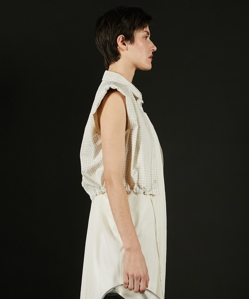PRANK PROJECT(プランクプロジェクト)の「ノースリチェックショートシャツ / Sleeveless Check Short Shirt(シャツ/ブラウス・レディース・ホワイト/ブラック・FREE)」の7枚目の写真