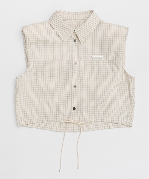 PRANK PROJECT(プランクプロジェクト)の「ノースリチェックショートシャツ / Sleeveless Check Short Shirt(シャツ/ブラウス・レディース・ホワイト/ブラック・FREE)」の14枚目の写真