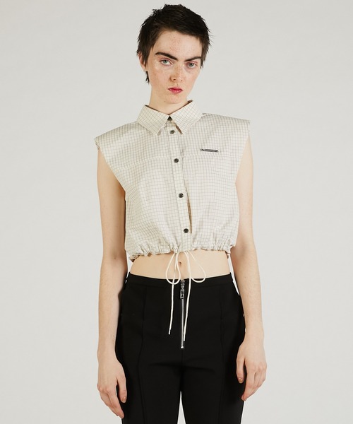 PRANK PROJECT(プランクプロジェクト)の「ノースリチェックショートシャツ / Sleeveless Check Short Shirt(シャツ/ブラウス・レディース・ホワイト/ブラック・FREE)」の22枚目の写真