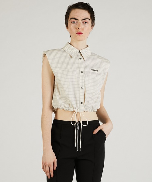 PRANK PROJECT(プランクプロジェクト)の「ノースリチェックショートシャツ / Sleeveless Check Short Shirt(シャツ/ブラウス・レディース・ホワイト/ブラック・FREE)」の21枚目の写真