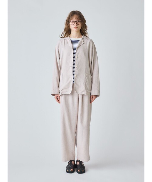 MidiUmi（ミディウミ）の「MidiUmi ノーザンリネンシャツジャケット（ダウンジャケット/コート・レディース・グレー/ネイビー・FREE）」の10枚目の写真