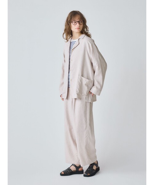 MidiUmi（ミディウミ）の「MidiUmi ノーザンリネンシャツジャケット（ダウンジャケット/コート・レディース・グレー/ネイビー・FREE）」の11枚目の写真