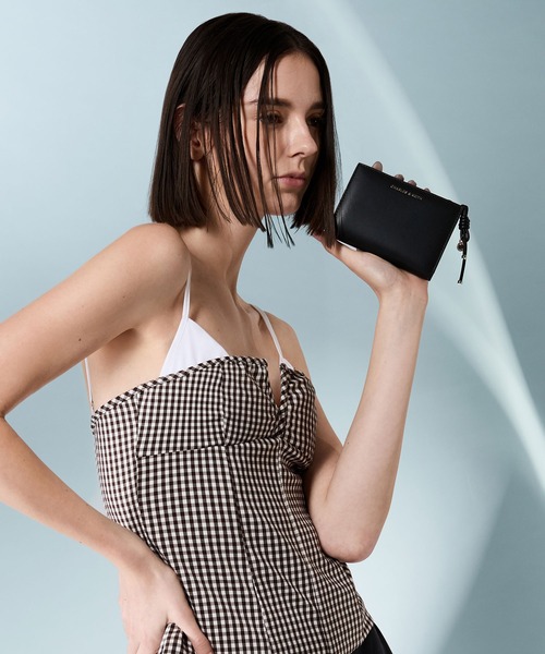 ★CHARLES&KEITH Everleigh Wallet エベルレイウォレット/送料込 CHARLES & KEITH Everleigh エベルレイ ウォレット （Black