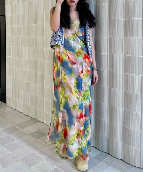 AMERI VINTAGE 2WAY BLUR SCENERY LONG TOP - メルカリ