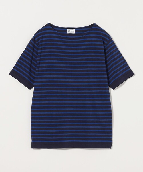 Camoshita UNITED ARROWS モックネック　濃紺 ニット セール】＜Yonetomi for Camoshit＞ シルク ボートネック
