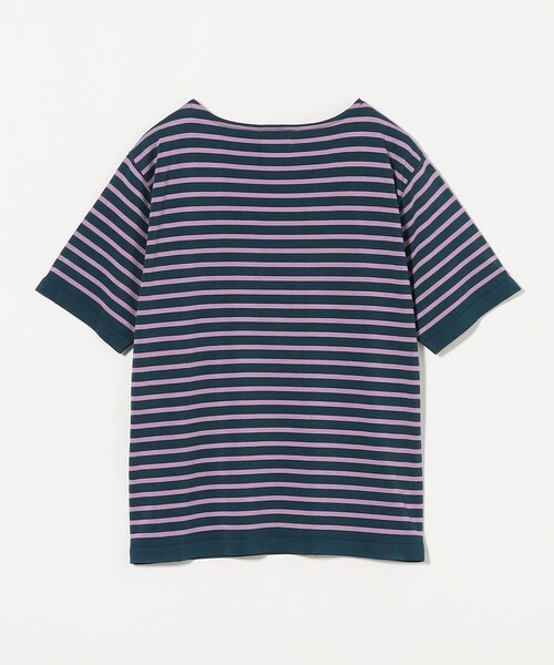 Camoshita(カモシタ)の「<Yonetomi for Camoshit> シルク ボートネック ボーダーニット(ニット/セーター・メンズ・ダークグリーン/ブラック/ネイビー・2/3/4)」の4枚目の写真