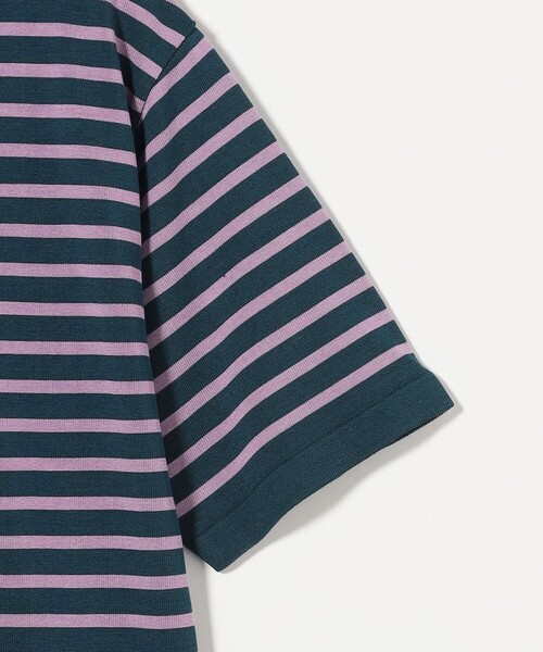 Camoshita(カモシタ)の「<Yonetomi for Camoshit> シルク ボートネック ボーダーニット(ニット/セーター・メンズ・ダークグリーン/ブラック/ネイビー・2/3/4)」の6枚目の写真