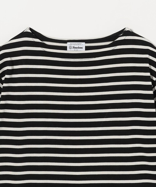 Camoshita(カモシタ)の「<Yonetomi for Camoshit> シルク ボートネック ボーダーニット(ニット/セーター・メンズ・ダークグリーン/ブラック/ネイビー・2/3/4)」の15枚目の写真