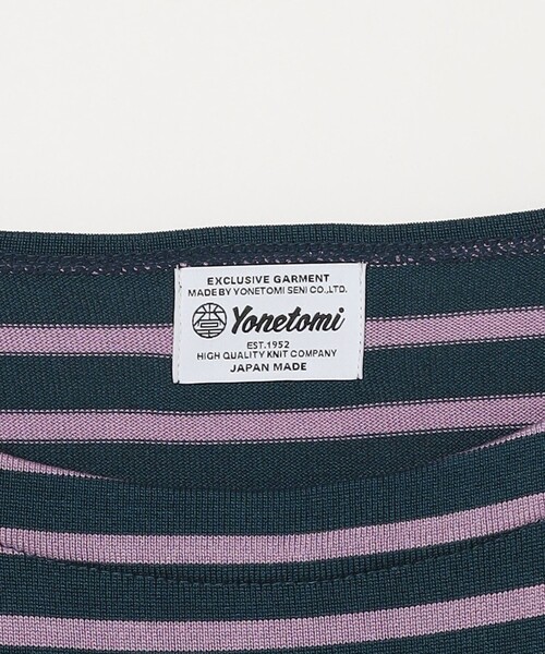 Camoshita(カモシタ)の「<Yonetomi for Camoshit> シルク ボートネック ボーダーニット(ニット/セーター・メンズ・ダークグリーン/ブラック/ネイビー・2/3/4)」の13枚目の写真