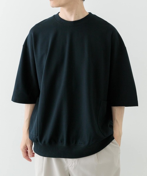 ITEMS URBANRESEARCH（アイテムズ アーバンリサーチ）の「サイドストレージ半袖ポンチTops（Tシャツ/カットソー・メンズ・カーキ/ダークグレー/ベージュ/ブラック・MEDIUM/LARGE）」の2枚目の写真