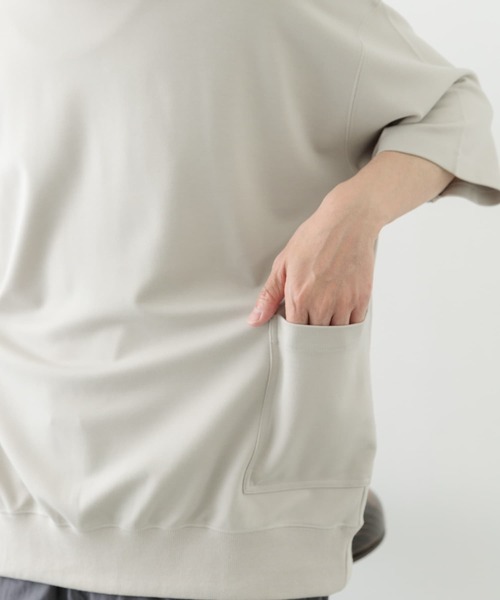 ITEMS URBANRESEARCH（アイテムズ アーバンリサーチ）の「サイドストレージ半袖ポンチTops（Tシャツ/カットソー・メンズ・カーキ/ダークグレー/ベージュ/ブラック・MEDIUM/LARGE）」の6枚目の写真