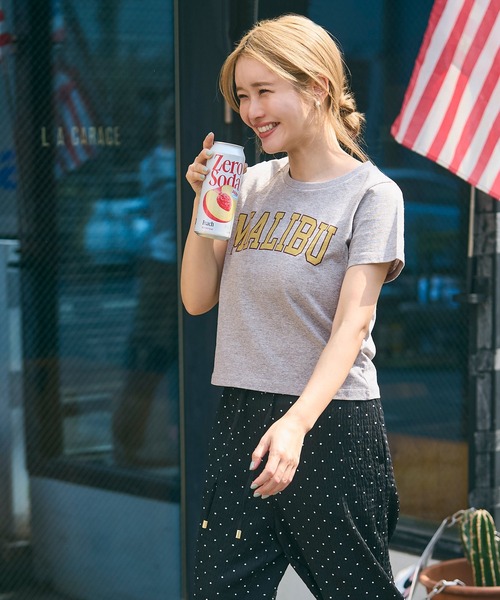 coca（coca）（コカ）の「OE天竺コンパクトロゴプリントTシャツ（Tシャツ/カットソー・レディース・ホワイト/ライトブルー/グレー/イエロー・S/L/M）」の8枚目の写真