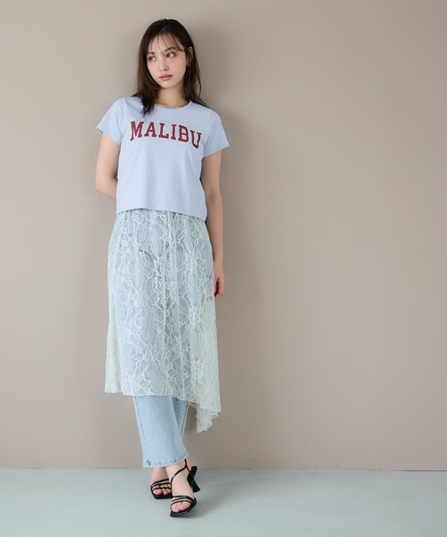 coca（coca）（コカ）の「OE天竺コンパクトロゴプリントTシャツ（Tシャツ/カットソー・レディース・ホワイト/ライトブルー/グレー/イエロー・S/L/M）」の6枚目の写真