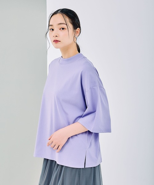 LEPSIM（レプシィム）の「モックネックT　290296（Tシャツ/カットソー・レディース・ブラック/オフホワイト/ライトグレー/パープル/レッド・FREE）」の4枚目の写真