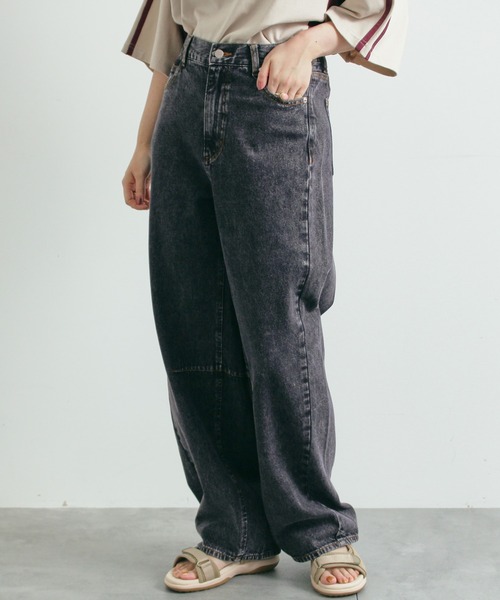 SM2（エスエムツー）の「デニムバレルパンツ（その他パンツ・レディース・ブラック/サックスブルー・M/L）」の2枚目の写真