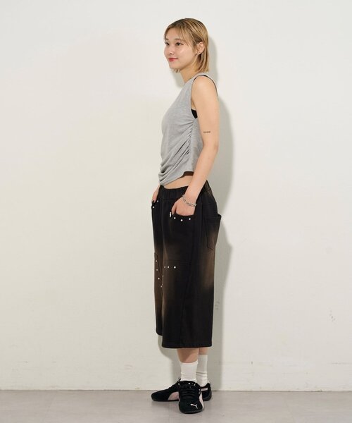 WHO'S WHO gallery(フーズフーギャラリー)の「ダブルニーホットフィットハーフパンツ(その他パンツ・レディース・ライトグレー/ブラック・FREE)」の4枚目の写真