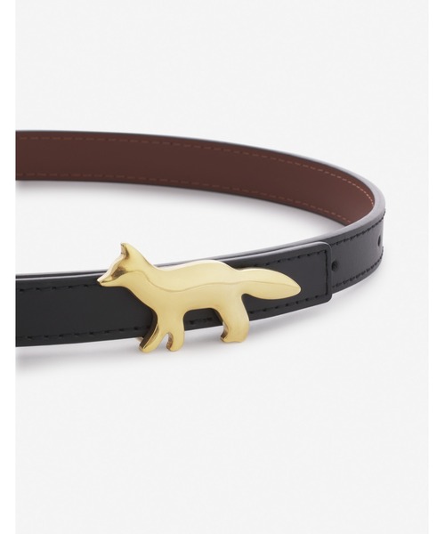 【新品未使用】MAISON KITSUNÉ イエローレザーベルト PROFILE FOX REVERSIBLE BELT（ベルト）｜Maison Kitsune（メゾン