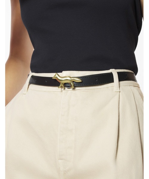Maison Kitsune（メゾンキツネ）の「PROFILE FOX REVERSIBLE BELT（ベルト・レディース・ダークウッド/ベージュ系その他・75/80/85）」の4枚目の写真