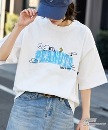 【PEANUTS / SNOOPY】別注 ピーナッツ スヌーピー ヴィンテージプリント オーバーサイズ半袖Tシャツ