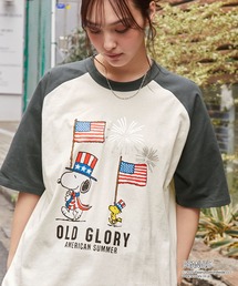 【PEANUTS / SNOOPY】別注 ピーナッツ スヌーピー ヴィンテージプリント オーバーサイズ半袖Tシャツ