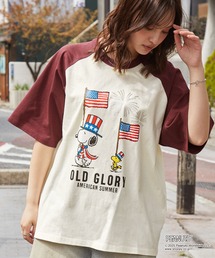 【PEANUTS / SNOOPY】別注 ピーナッツ スヌーピー ヴィンテージプリント オーバーサイズ半袖Tシャツ