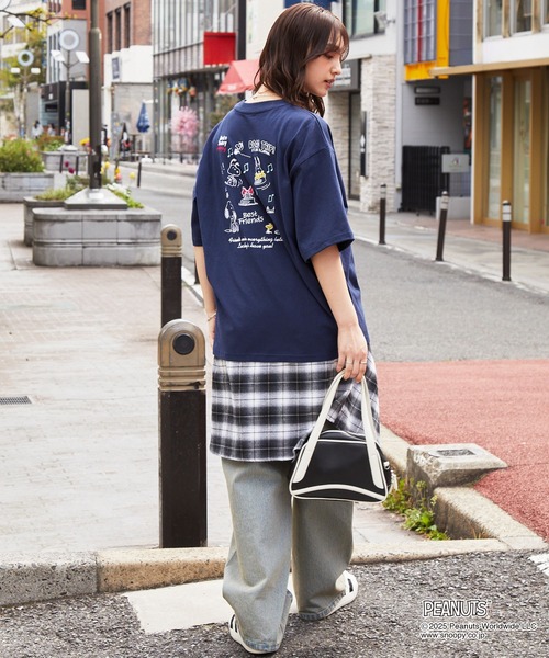 スヌーピー オーバーサイズTシャツ ネイビー PEANUTS / SNOOPY】別注 ピーナッツ スヌーピー ヴィンテージ