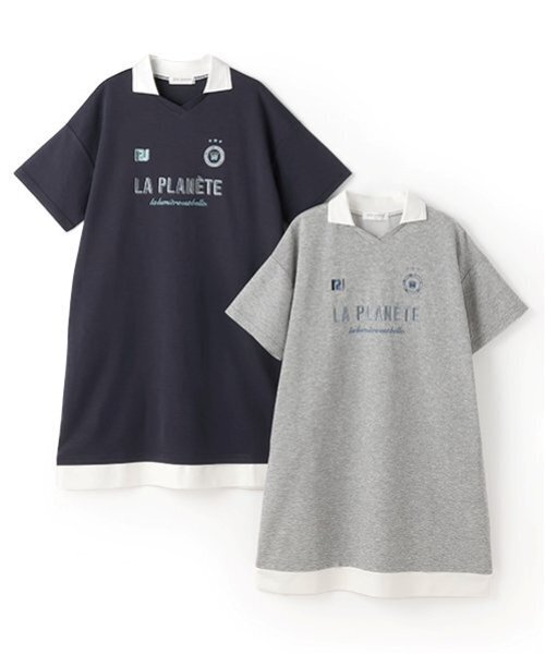 セール】【ニコ☆プチ掲載】スキッパー衿スムースワンピース