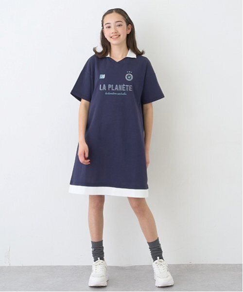 定価￼￼￼￼5万　極美品✨ポンポネットジュニア　総レースワンピース　紺色　160 定価￼￼￼￼5万 極美品✨ポンポネットジュニア 総レース