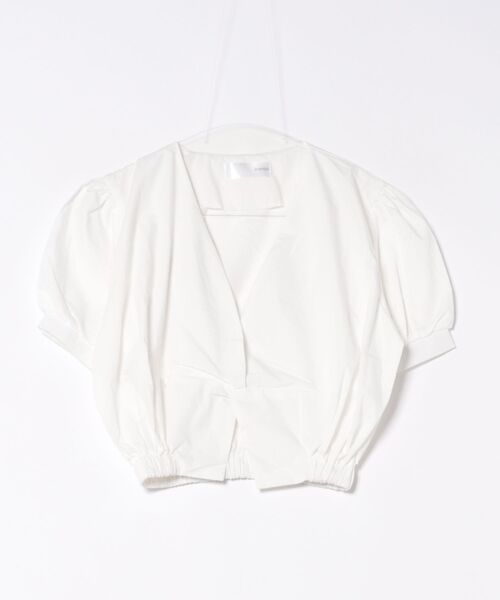 aremoi(アレモイ)の「【aremoi / アレモイ】Vネックパフスリーブブラウス(シャツ/ブラウス・レディース・グリーン/ホワイト・FREE)」の7枚目の写真