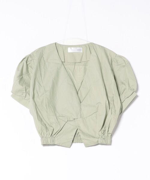 aremoi(アレモイ)の「【aremoi / アレモイ】Vネックパフスリーブブラウス(シャツ/ブラウス・レディース・グリーン/ホワイト・FREE)」の8枚目の写真