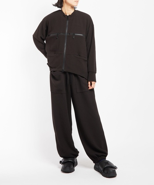 gomme（ゴム）の「フライトジャージー　リラックスパンツ（スウェットパンツ・レディース・グレー/ネイビー/ブラック・MEDIUM）」の8枚目の写真