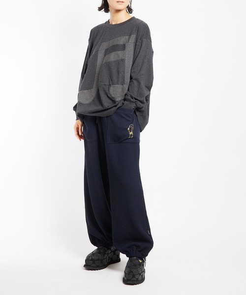 gomme（ゴム）の「フライトジャージー　リラックスパンツ（スウェットパンツ・レディース・グレー/ネイビー/ブラック・MEDIUM）」の11枚目の写真