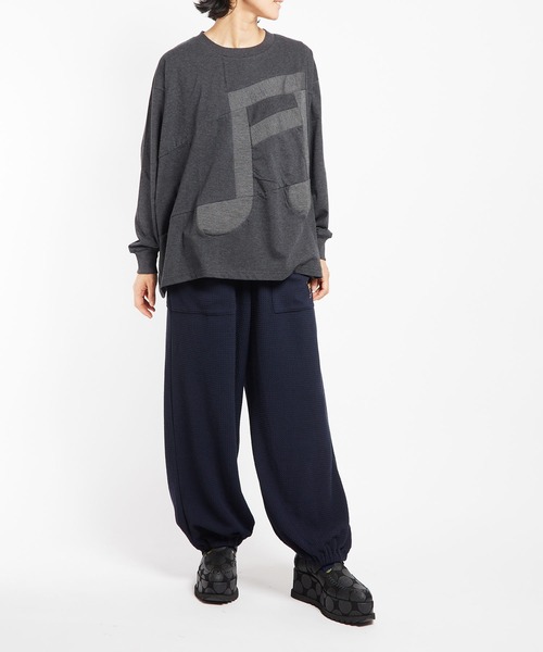 gomme（ゴム）の「フライトジャージー　リラックスパンツ（スウェットパンツ・レディース・グレー/ネイビー/ブラック・MEDIUM）」の12枚目の写真